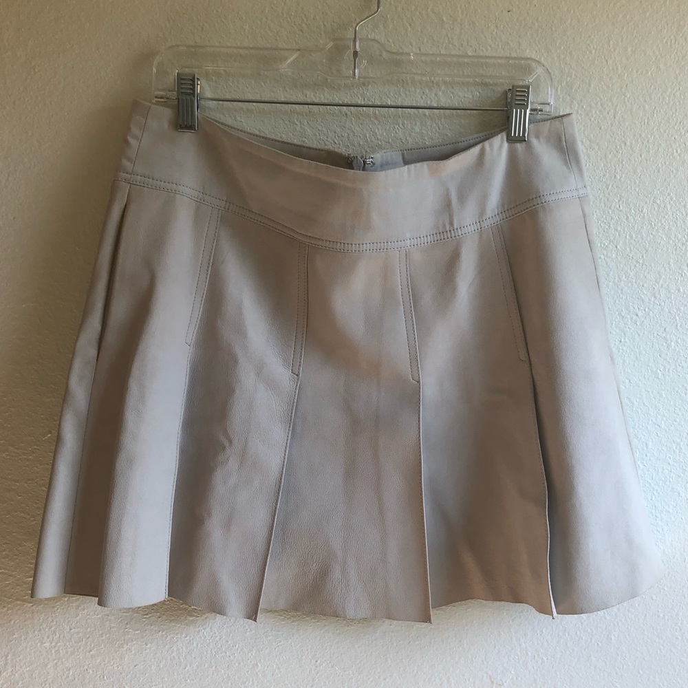 Vince. Pleated Leather Skirt